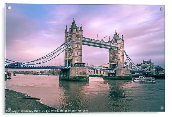 Tower Bridge, London Acrylic by Mandy Rice