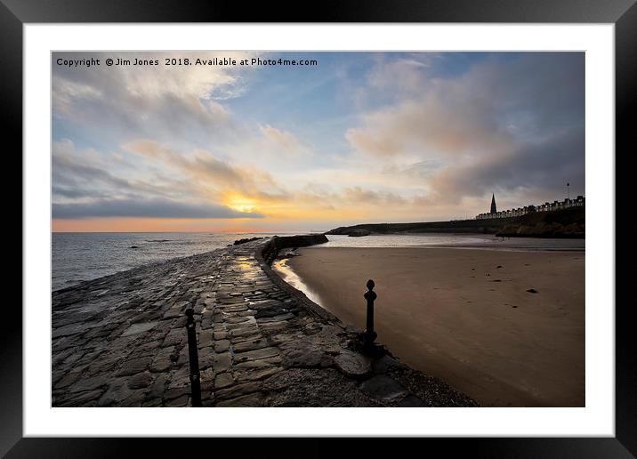 Early morning at Cullercoats Bay  Framed Mounted Print by Jim Jones