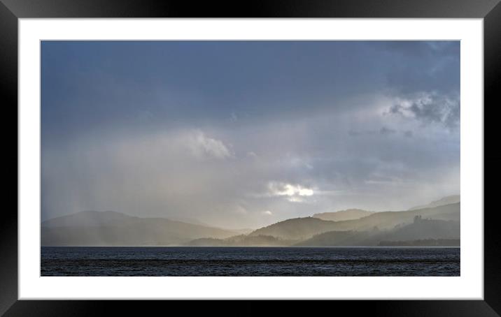 Rain moving over the Argyll Hills Framed Mounted Print by Rich Fotografi 