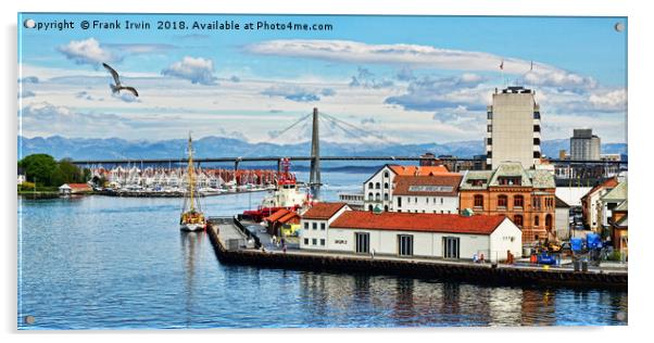Stavanger Harbour Acrylic by Frank Irwin