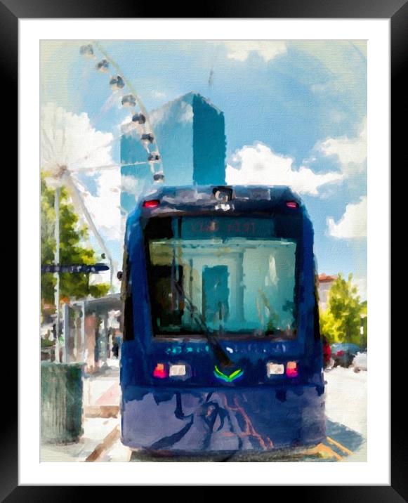 People by Atlanta Streetcar Framed Mounted Print by Darryl Brooks