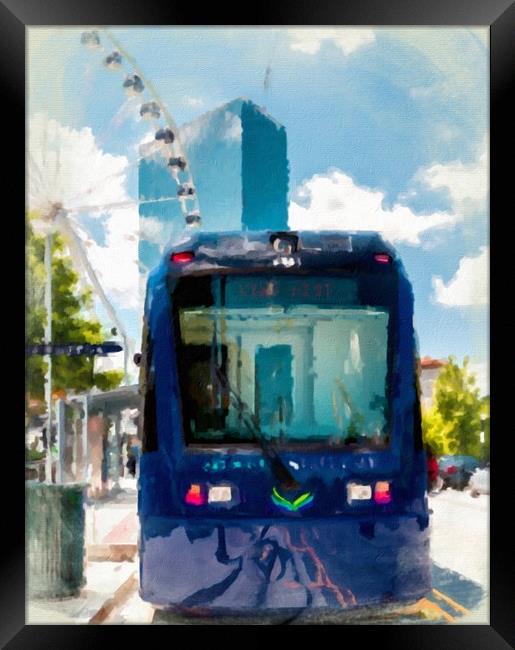 People by Atlanta Streetcar Framed Print by Darryl Brooks