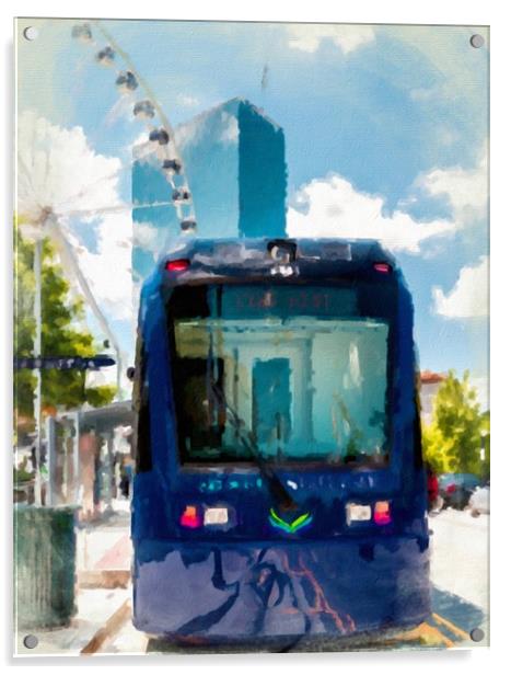 People by Atlanta Streetcar Acrylic by Darryl Brooks