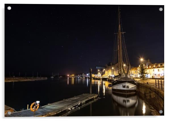 The Albatros under the stars - Wells-next-the-Sea Acrylic by Gary Pearson