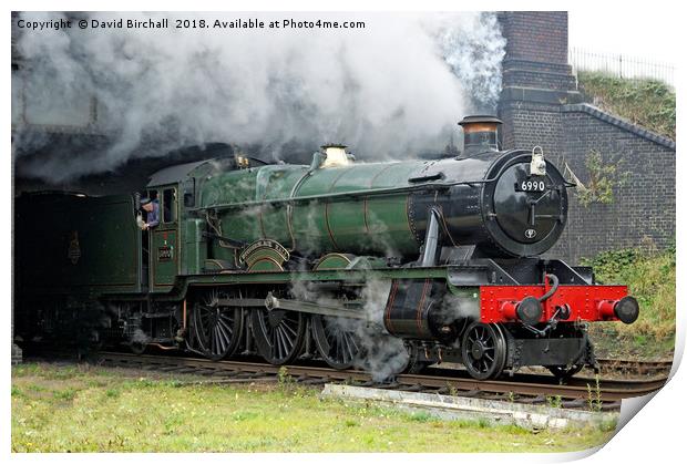 Steam train 6990 Witherslack Hall Print by David Birchall