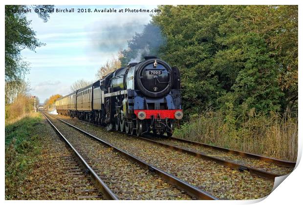70013 Oliver Cromwell approaching Rothley. Print by David Birchall