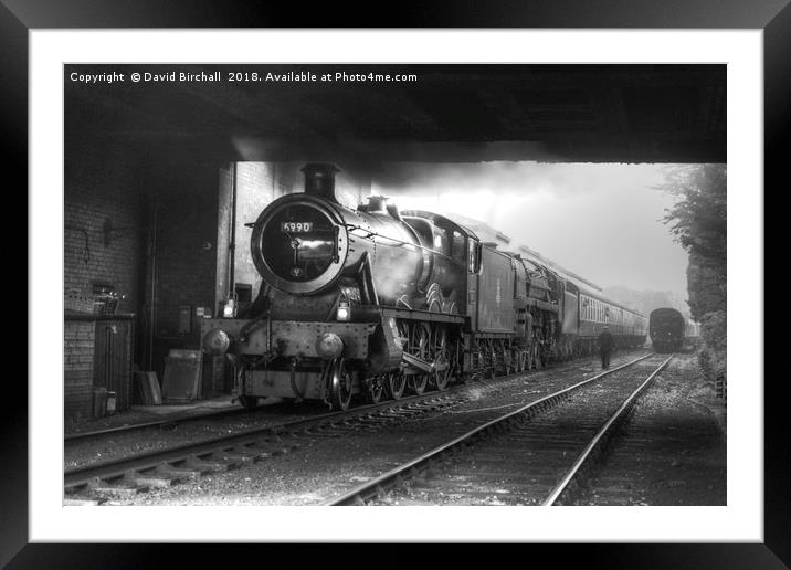 Double-headed departure 6990 and 70013 Oliver Crom Framed Mounted Print by David Birchall