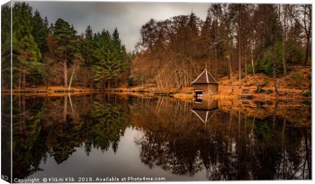 Loch Dunmore Boathouse Canvas Print by Angela H