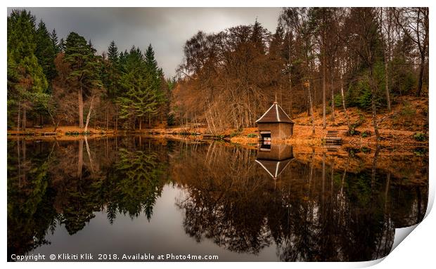Loch Dunmore Boathouse Print by Angela H