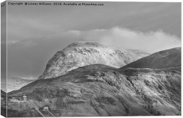 Ben Nevis, Scotland. Black and White Canvas Print by Linsey Williams