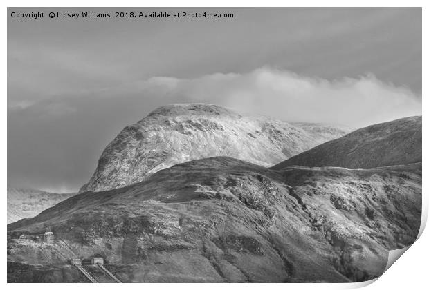Ben Nevis, Scotland. Black and White Print by Linsey Williams