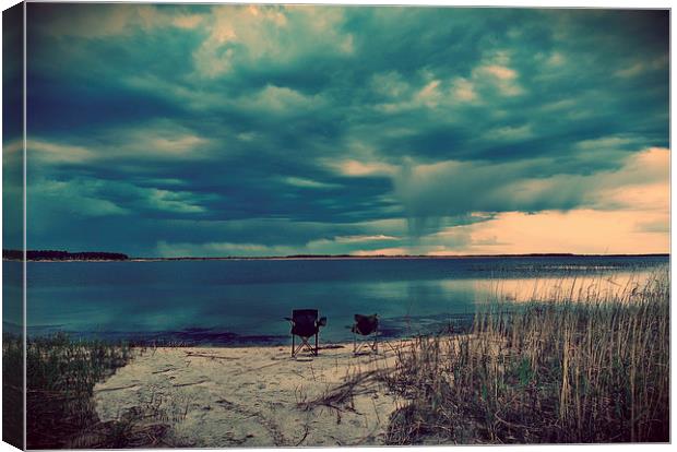 Thunderstorm on the lake Canvas Print by Larisa Siverina