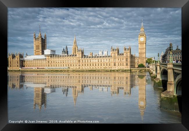Parliament Houses in London Framed Print by Juan Jimenez