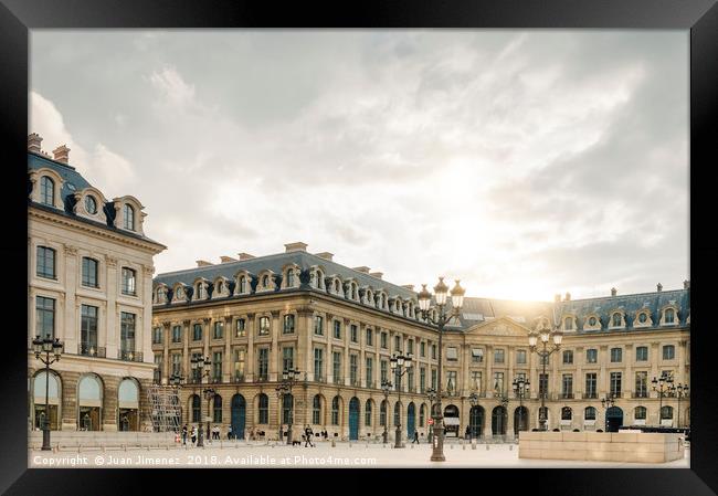 Vendome Square in Paris Framed Print by Juan Jimenez