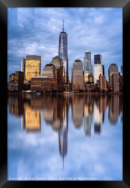 Cityscape of Financial District of New York Framed Print by Juan Jimenez