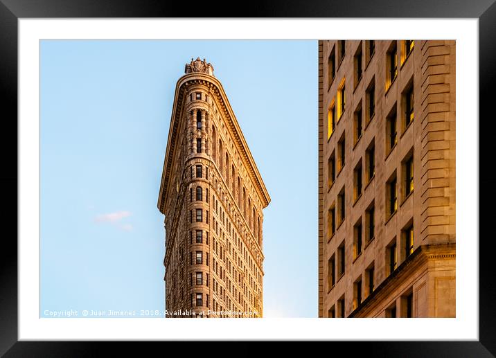 Flatiron Building in New York City Framed Mounted Print by Juan Jimenez