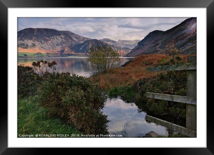 "Sun up at Ennerdale Water" Framed Mounted Print by ROS RIDLEY
