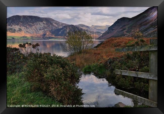 "Sun up at Ennerdale Water" Framed Print by ROS RIDLEY