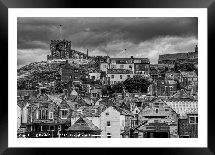 Whitby Roof tops looking towards east cliff Framed Mounted Print by David Smith