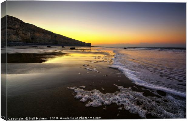 Sunrise, Cwm Nash, Glamorgan Heritage Coast  Canvas Print by Neil Holman