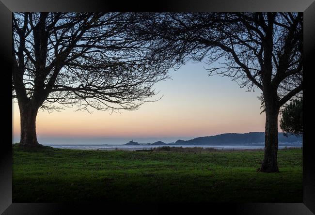 Dawn at Mumbles headland Framed Print by Leighton Collins