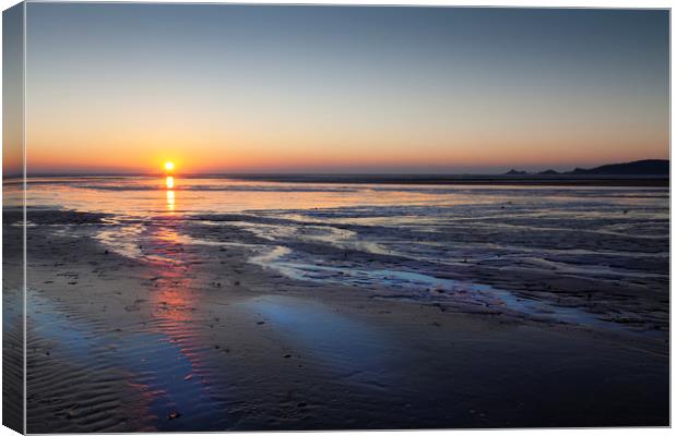 Sunrise over Swansea Bay Canvas Print by Leighton Collins