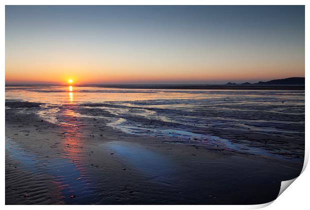 Sunrise over Swansea Bay Print by Leighton Collins