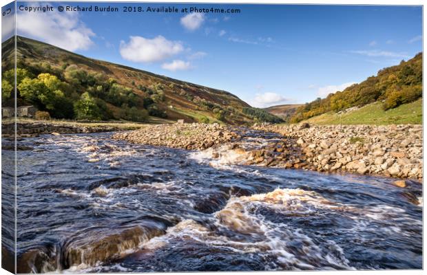The River Swale in Autumn Canvas Print by Richard Burdon