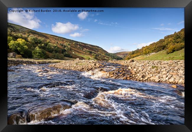 The River Swale in Autumn Framed Print by Richard Burdon
