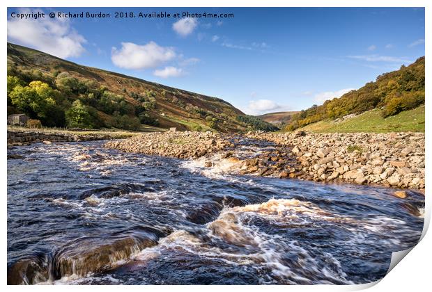 The River Swale in Autumn Print by Richard Burdon