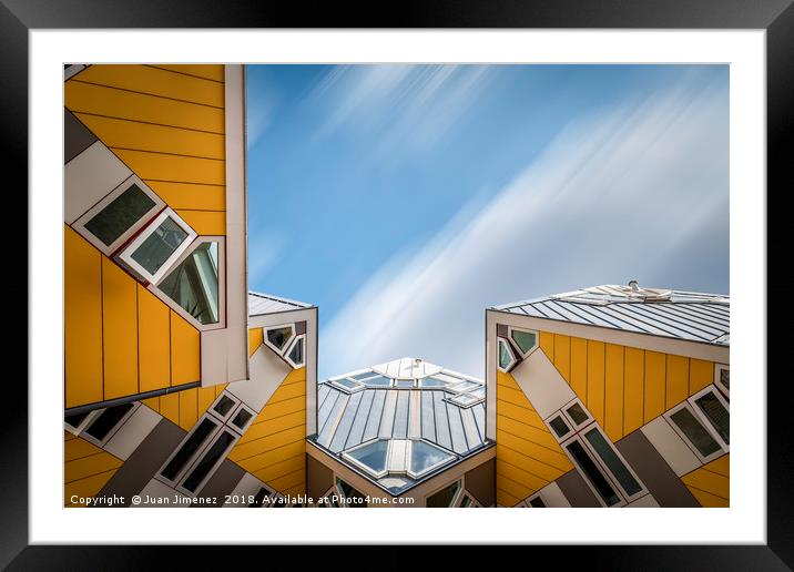 Cube houses in Rotterdam Framed Mounted Print by Juan Jimenez