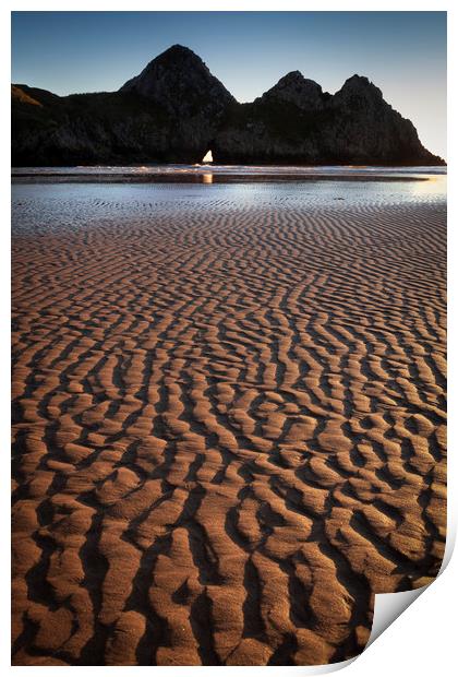 Three Cliffs Bay Gower Print by Leighton Collins