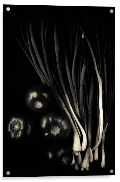 Black vegetable Acrylic by Larisa Siverina