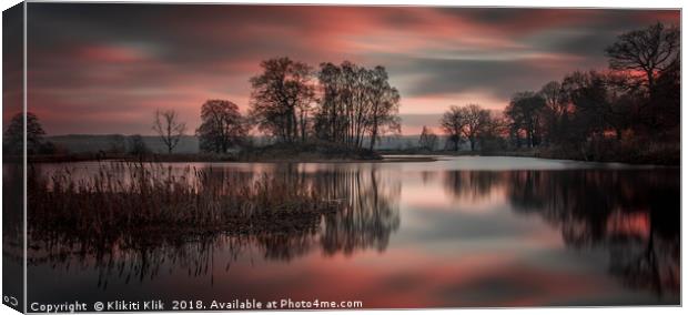 Larbert Loch Sunset Canvas Print by Angela H