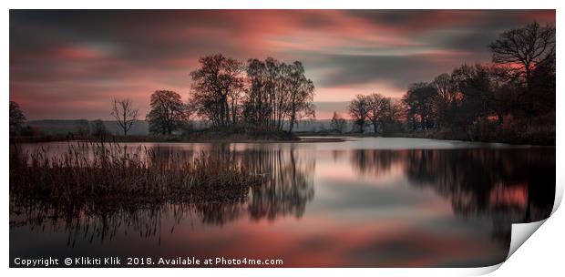 Larbert Loch Sunset Print by Angela H