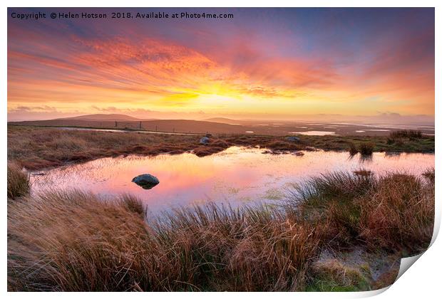 Stunning Sunrise at Cleitreabhal a'Deas on the Isl Print by Helen Hotson