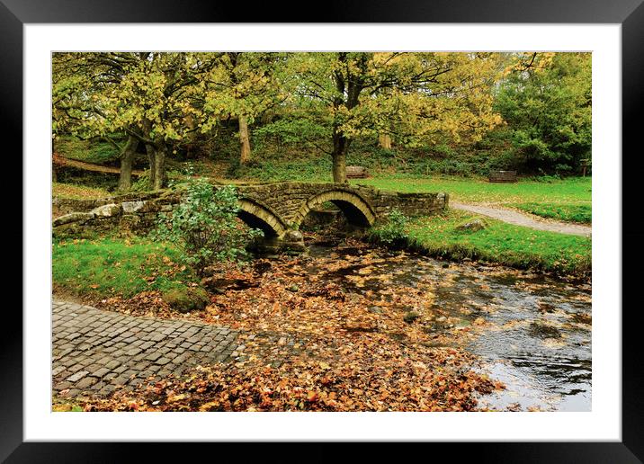 Wycoller Packhorse bridge over the Beck Framed Mounted Print by Diana Mower