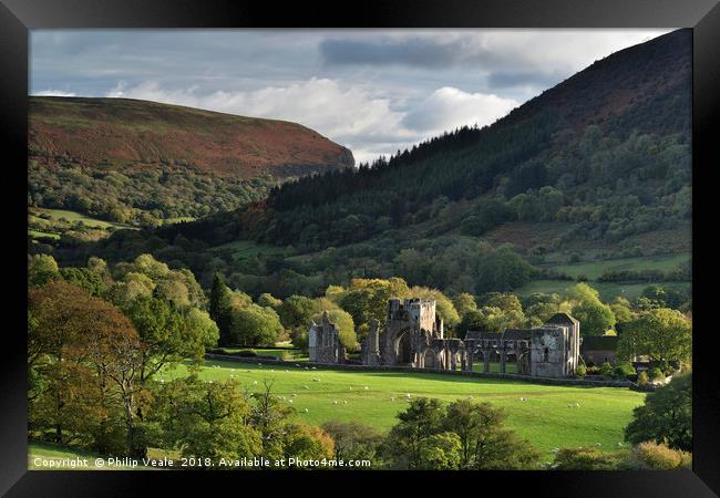 Llanthony Priory as Autumn Arrives. Framed Print by Philip Veale