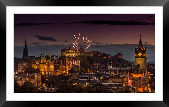 Edinburgh Castle Fireworks Framed Mounted Print by Billy Coupar