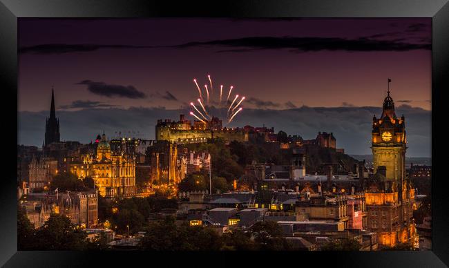 Edinburgh Castle Fireworks Framed Print by Billy Coupar