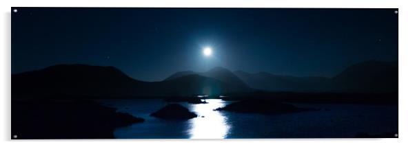 Moonlit Loch Acrylic by Billy Coupar