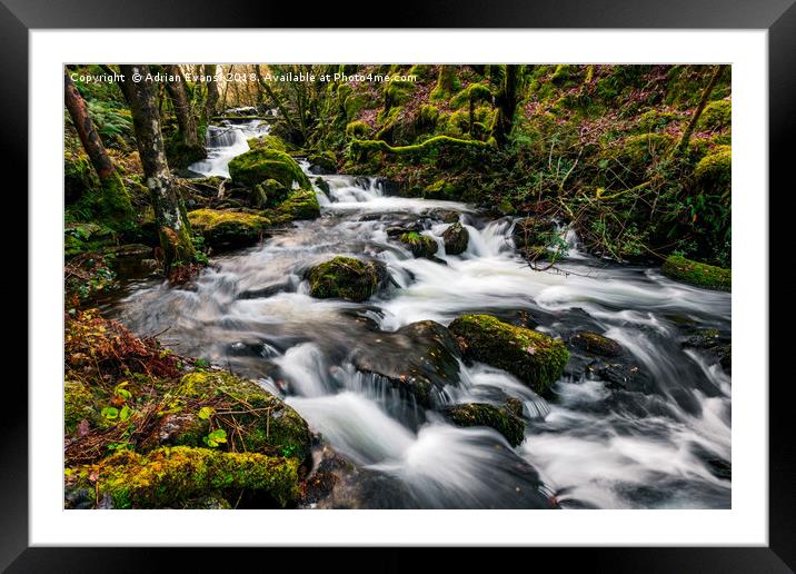 Autumn River Rapids Framed Mounted Print by Adrian Evans