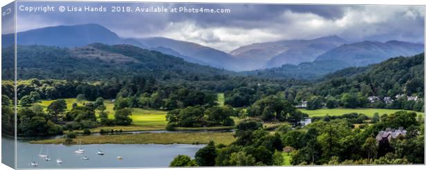 Windermere Panorama, Cumbria Canvas Print by Lisa Hands