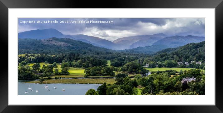 Windermere Panorama, Cumbria Framed Mounted Print by Lisa Hands
