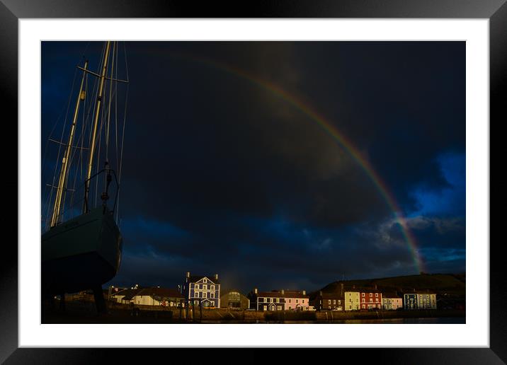 Aberaeron Harbor in November Framed Mounted Print by Andrew chittock