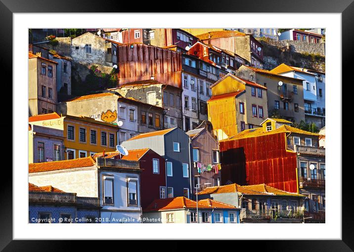 Riverside Homes, Porto Framed Mounted Print by Roz Collins