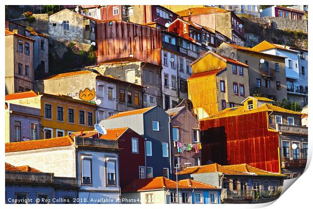 Riverside Homes, Porto Print by Roz Collins
