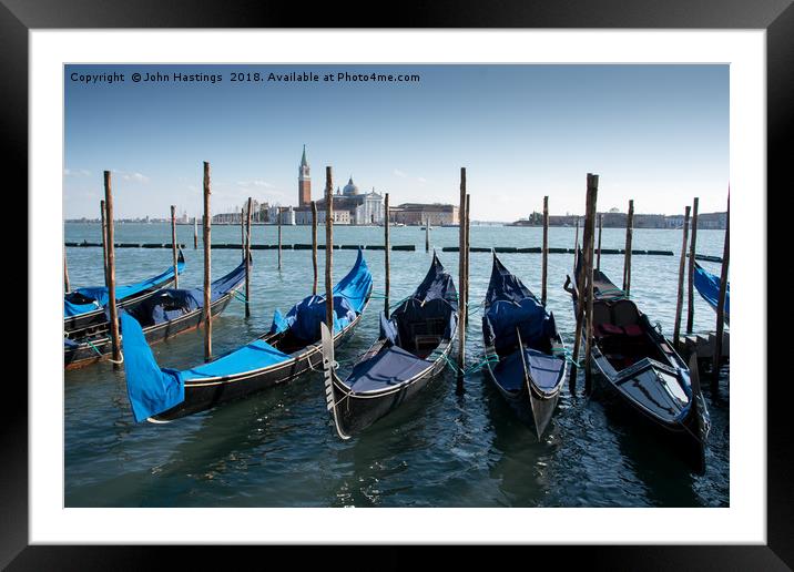 Serene Venice Canal Scene Framed Mounted Print by John Hastings