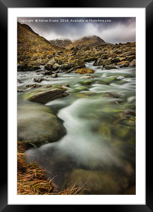 Winter River Rapids Framed Mounted Print by Adrian Evans