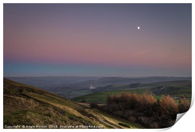 Half Moon Over Hope Valley Print by Angie Morton